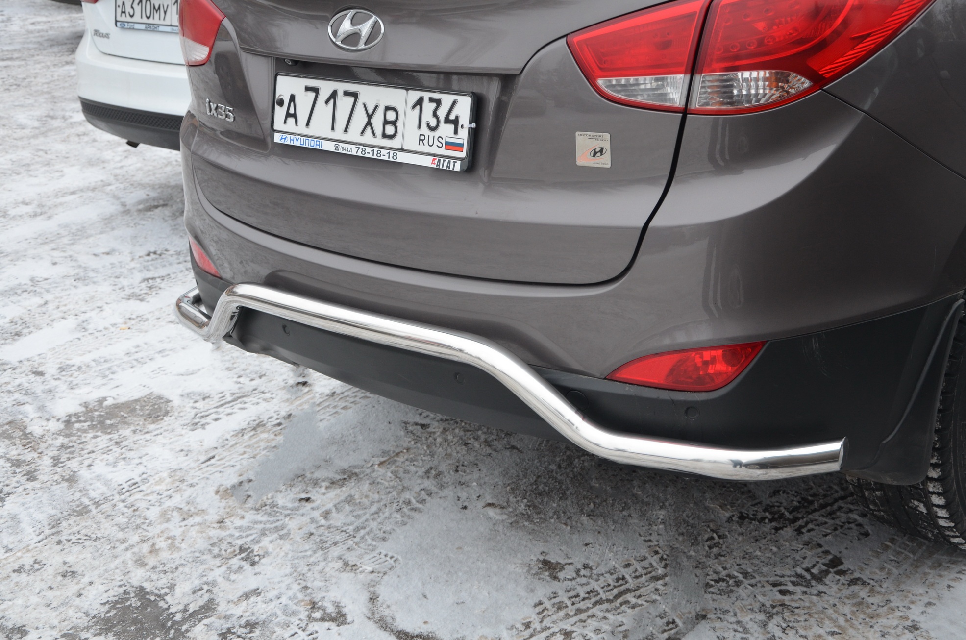 Защита заднего бампера волна d53 мм для Hyundai ix35 I