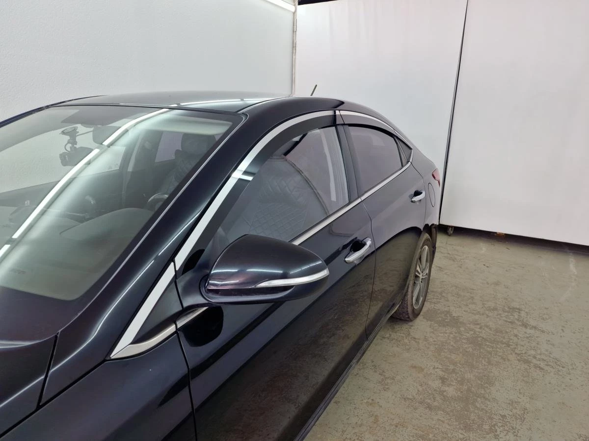 Дефлекторы окон с хром накладками 2D 10 шт для Hyundai Solaris II Рестайлинг