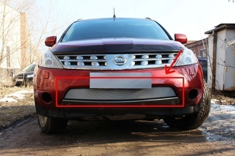 Защитная сетка радиатора для Nissan Murano I (Z50) Хром Стрелка 11 NMURZ50.chrome