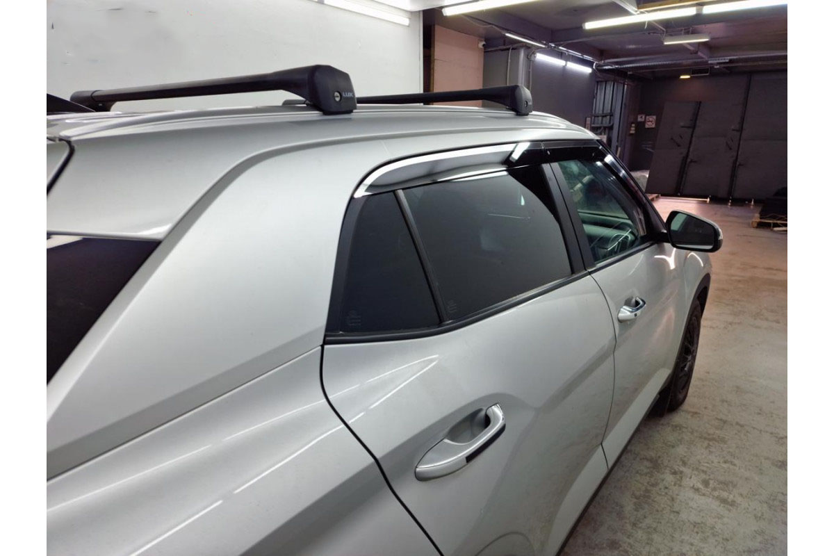 Дефлекторы окон 2D с хром накладками 4 шт. для Solaris HS I