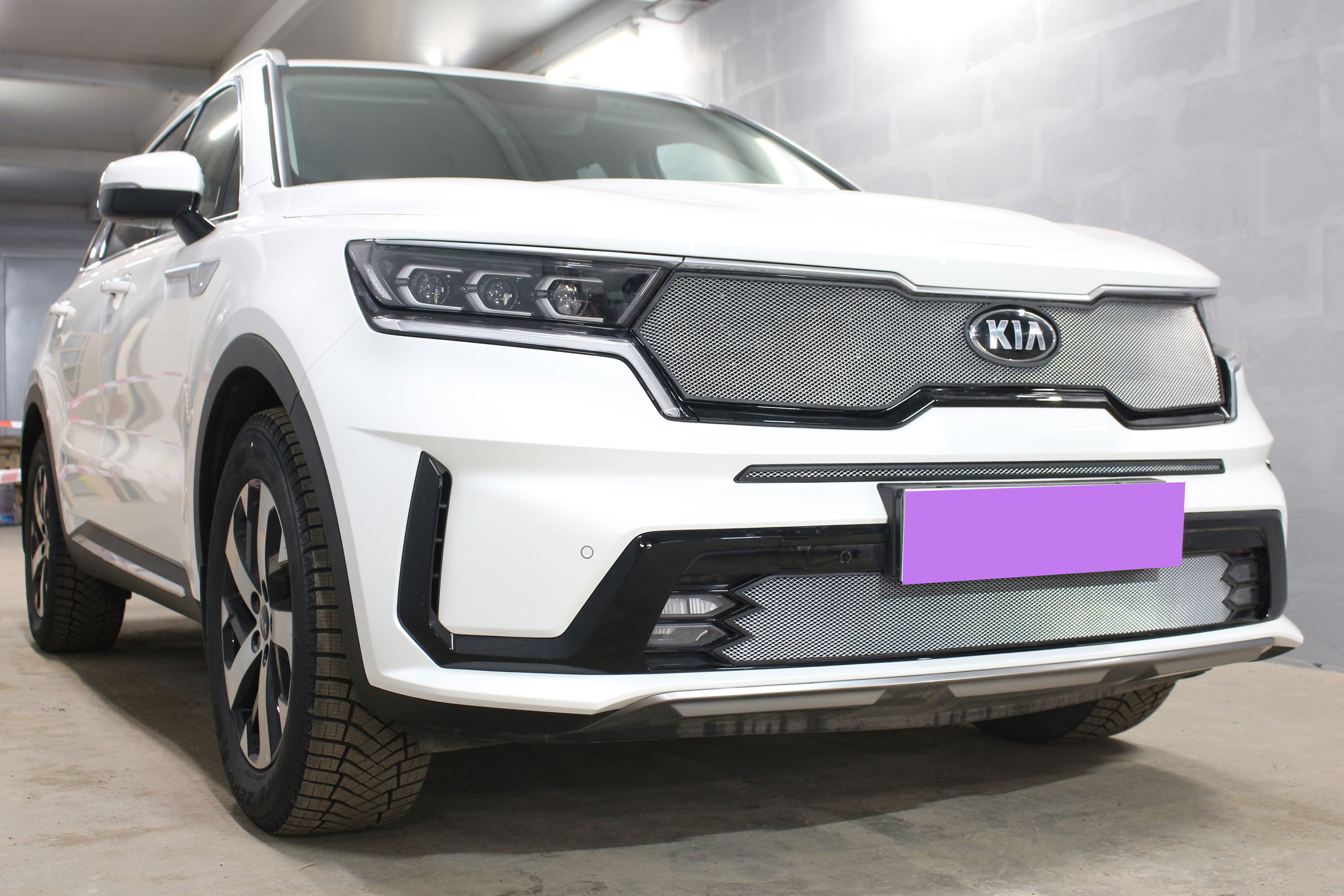 Защитная сетка радиатора низ, с ПТФ для Kia Sorento IV