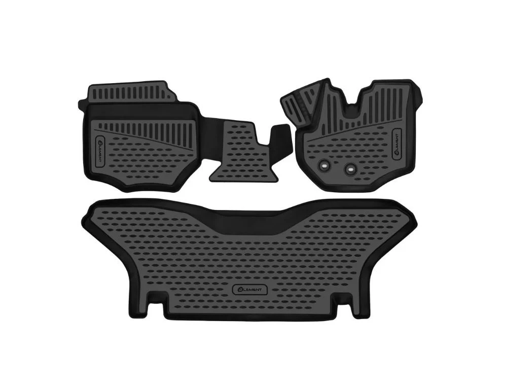 Коврики 3D в салон полиуретан 3 шт для Toyota HiAce H200 Рестайлинг Черный Element ELEMENT3DA36509210k