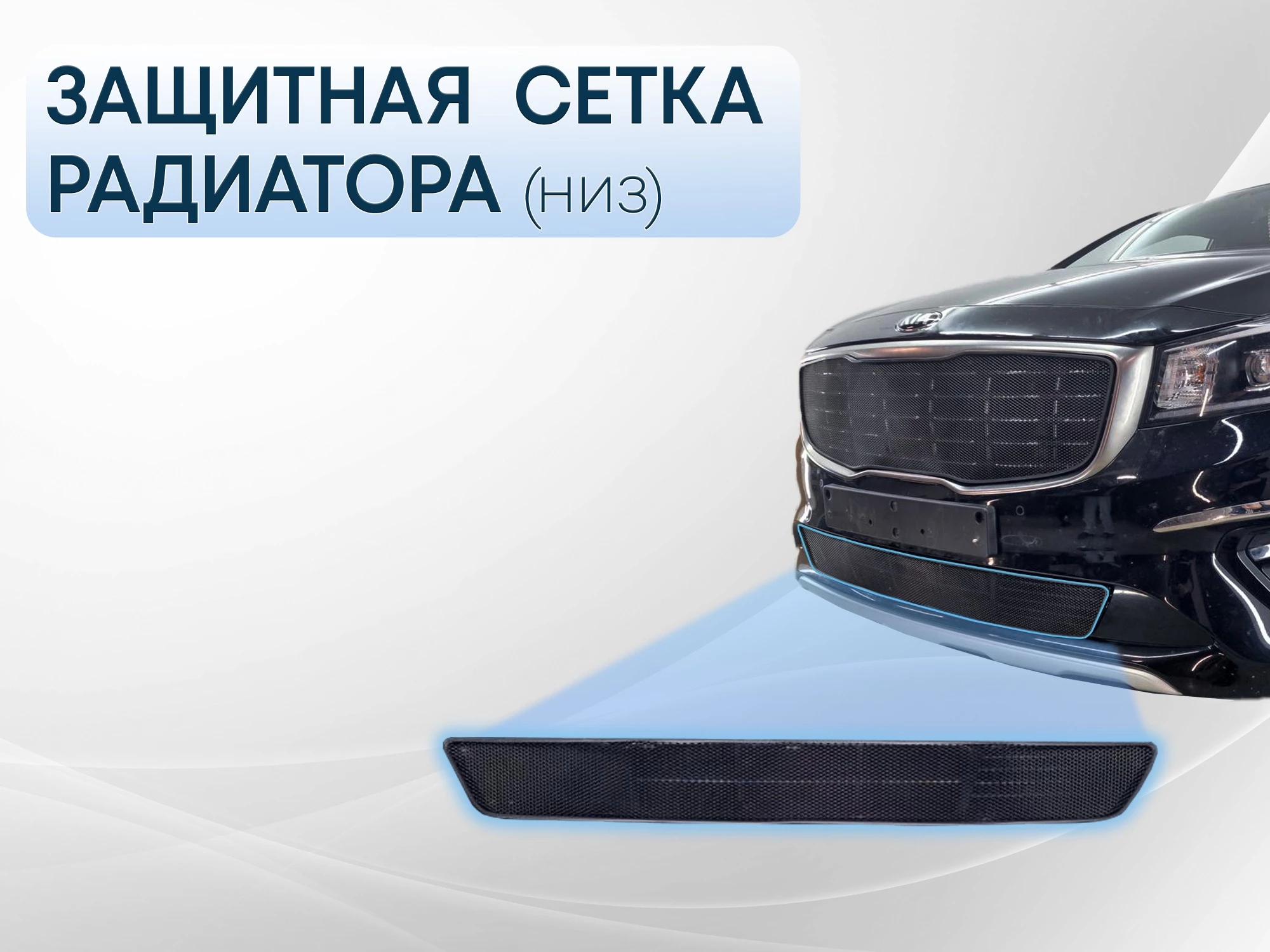 Защитная сетка радиатора низ для Kia Carnival (YP) III Рестайлинг