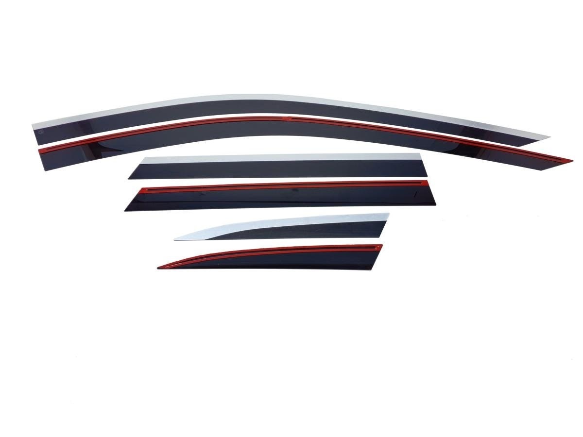 Дефлекторы окон 2D с хром накладками 6 шт. для Audi A6 V (C8)