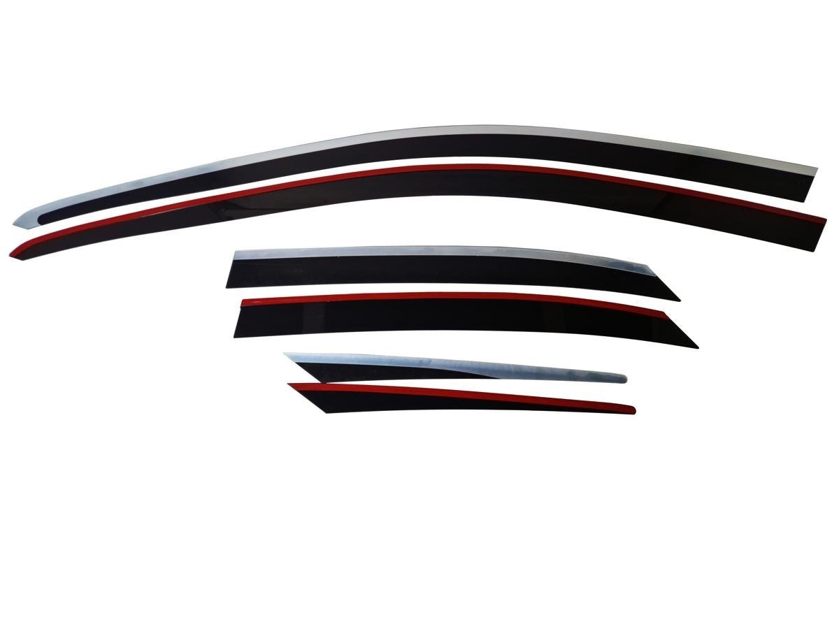 Дефлекторы окон с хром накладками 2D 6 шт для Lexus NX I Рестайлинг