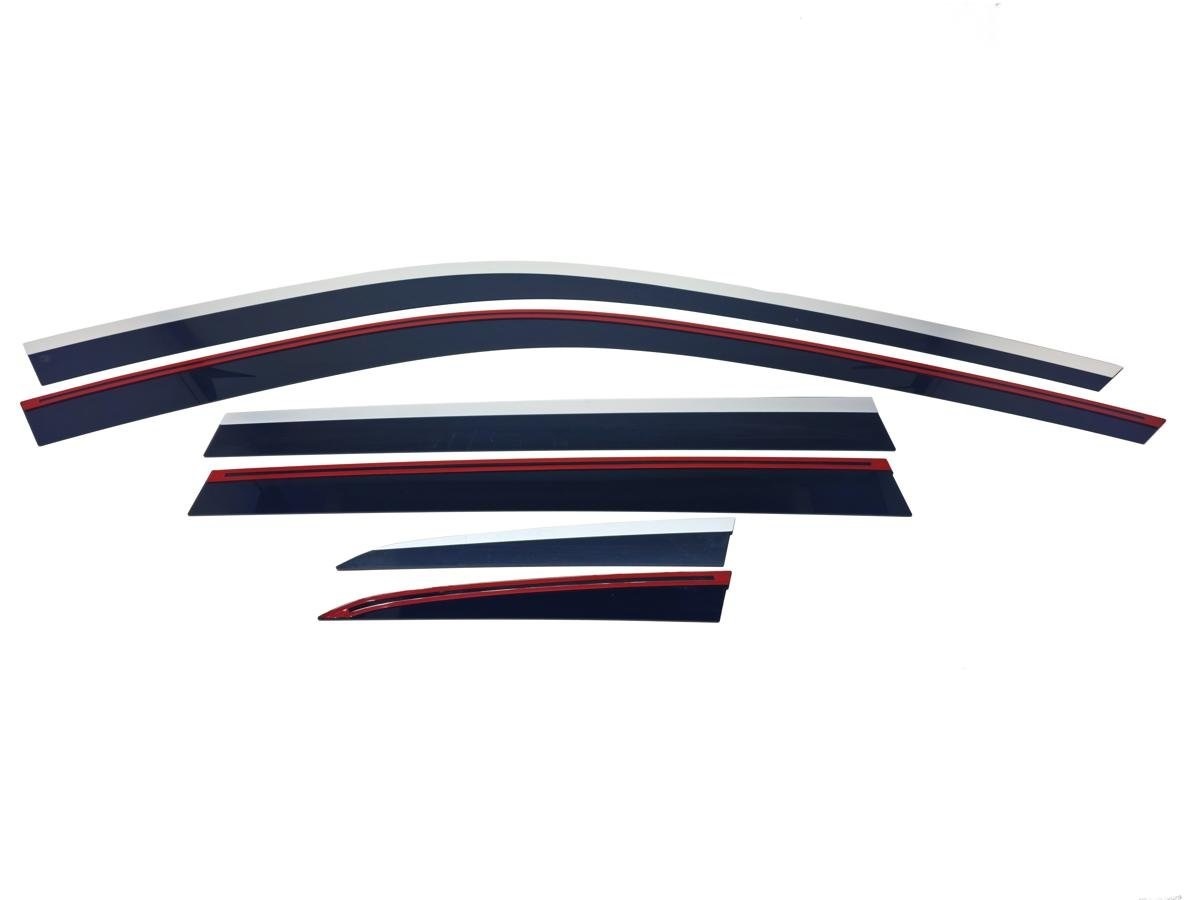 Дефлекторы окон с хром накладками 2D 6 шт для BMW X3 III (G01)