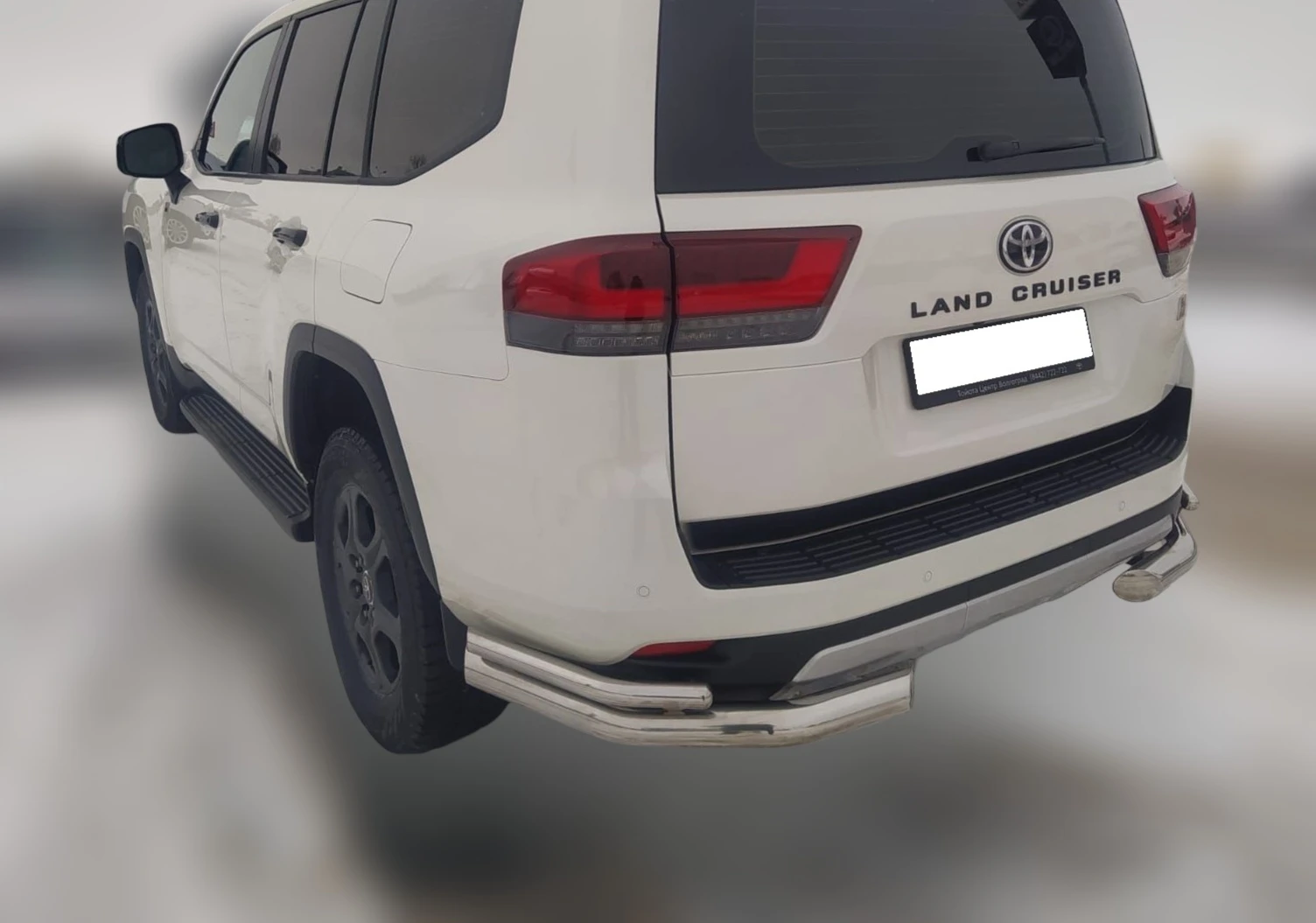 Защита заднего бампера угловая двойная d76/42 мм для Toyota Land Cruiser 300 Series  Юко TLCGRS300.21.20