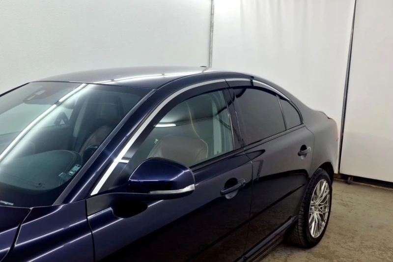Дефлекторы окон 2D с хром накладками 4 шт. для Volvo S80 II Черный Стрелка 11 2D242-4C.S11