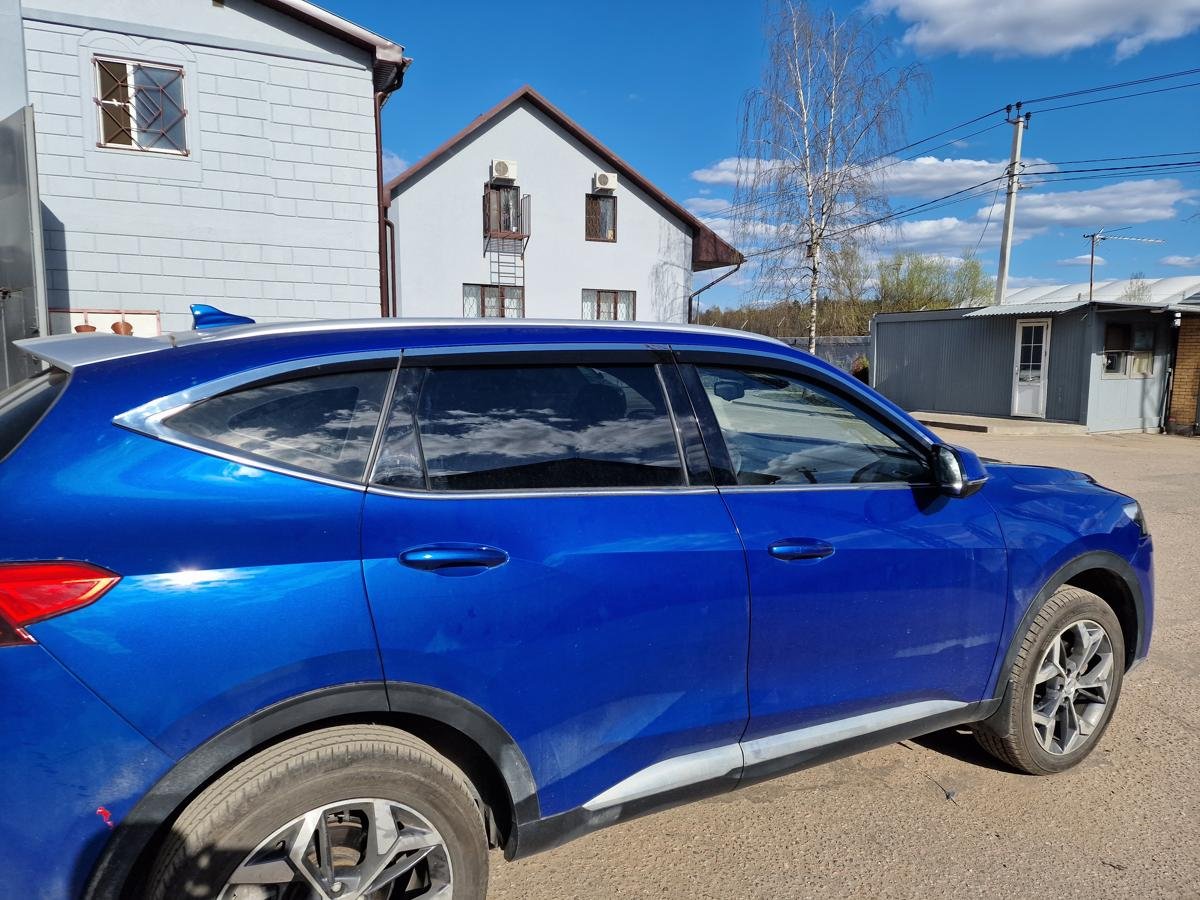 Дефлекторы окон с хром накладками 2D 6 шт для Haval F7 I