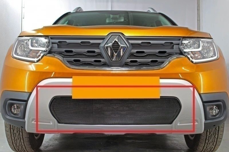 Защитная сетка радиатора низ для Renault Duster II Черный Стрелка 11 RDUS21.bot.black