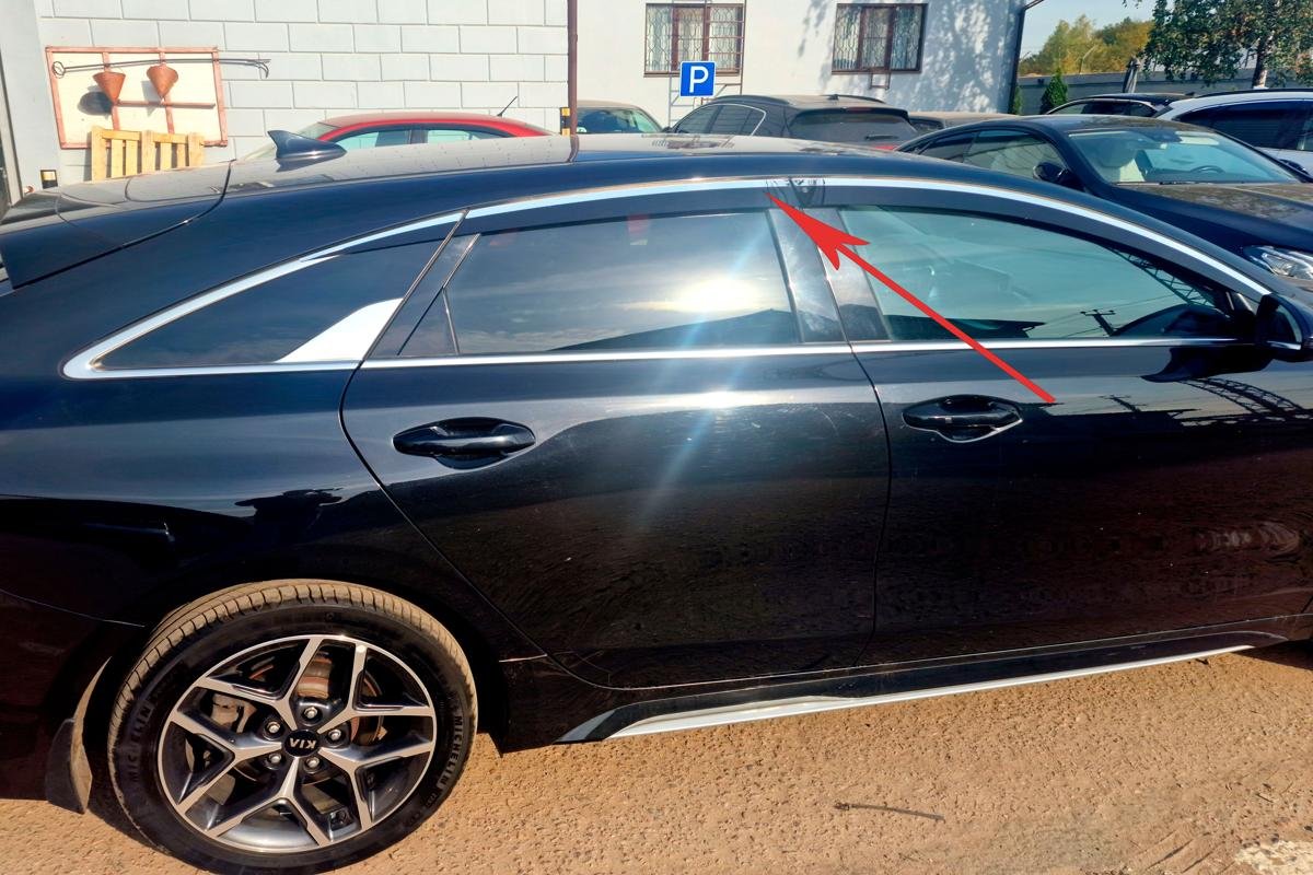 Дефлекторы окон 2D с хром накладками 6 шт. для Kia Proceed I Рестайлинг