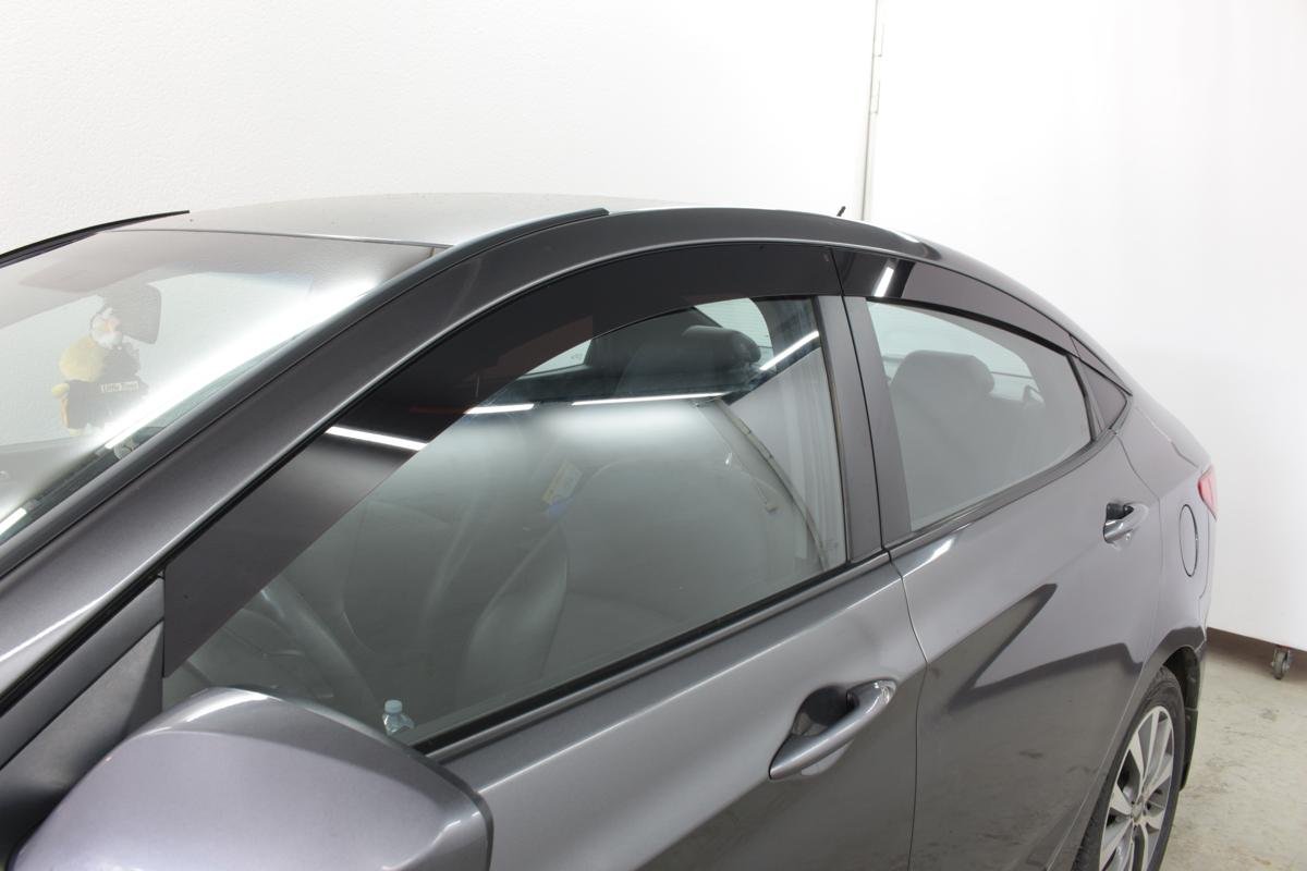 Дефлекторы окон 2D 6 шт (для кузова седан) для Hyundai Solaris I Рестайлинг