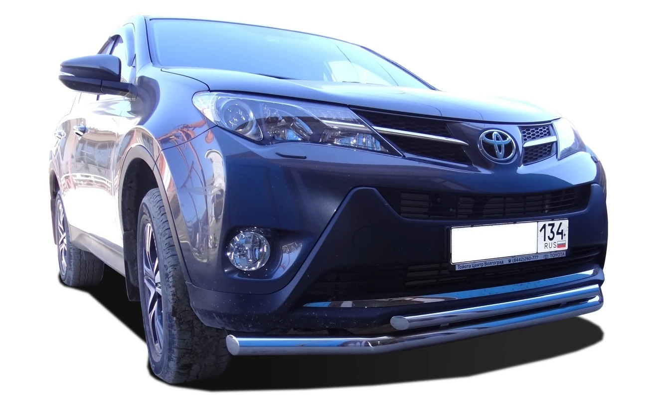 Защита переднего бампера двойная d60/42 мм для Toyota RAV4 IV (XA40)  Юко TRAV.13.03