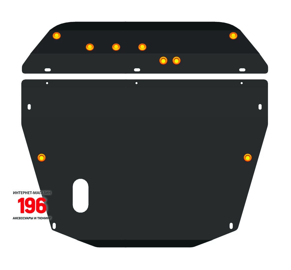 Защита картера и КПП (2 части) для Mitsubishi Space Wagon III Черный