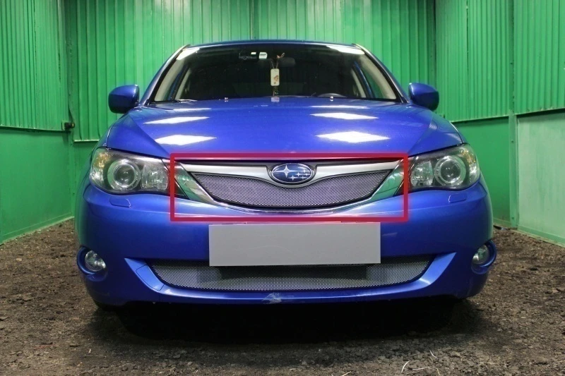 Защитная сетка радиатора верх для Subaru Impreza III Хром Стрелка 11 SUBIMP07.top2.chrome