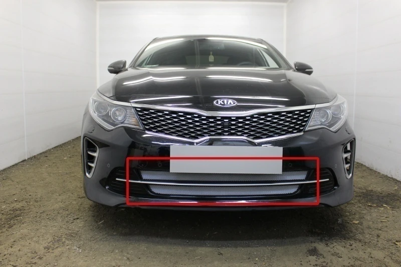 Защитная сетка радиатора низ для Kia Optima IV Хром Стрелка 11 KOPGT15.chrome