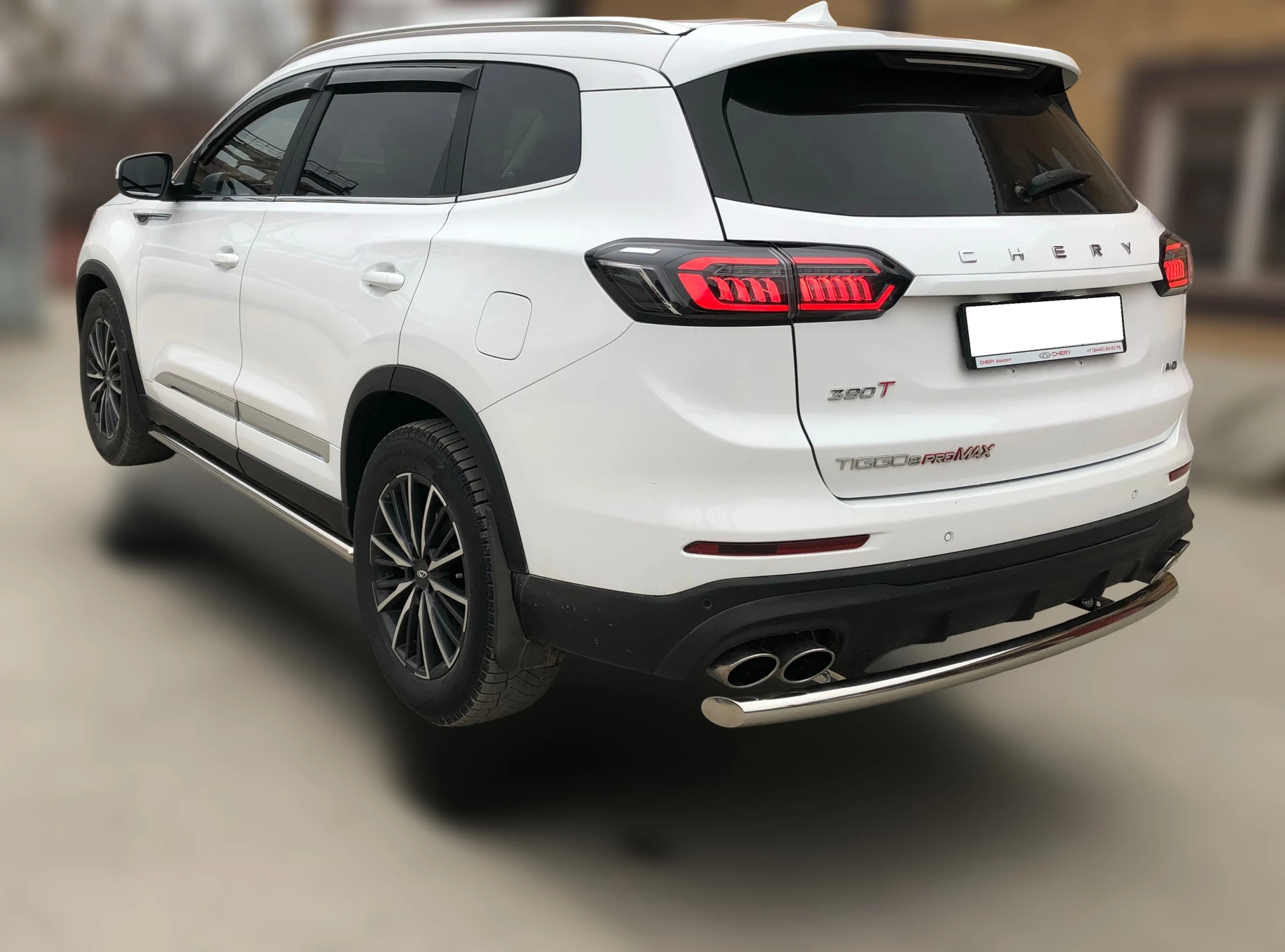 Защита заднего бампера d60 мм для Chery Tiggo 8 Pro Max  Юко CTGPM.8.22.11