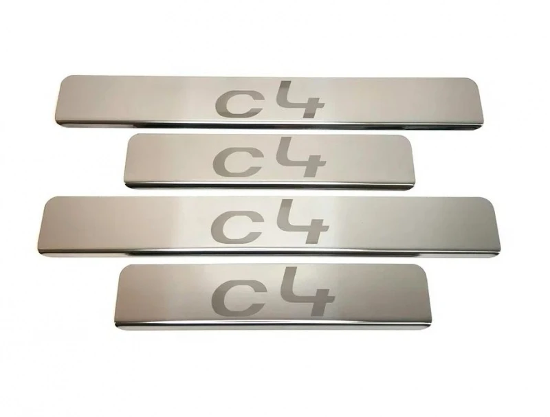 Накладки на пороги из нержавеющей стали 4шт. для Citroen C4 II Рестайлинг  INOX INOX.CITR.C4.2011.ST