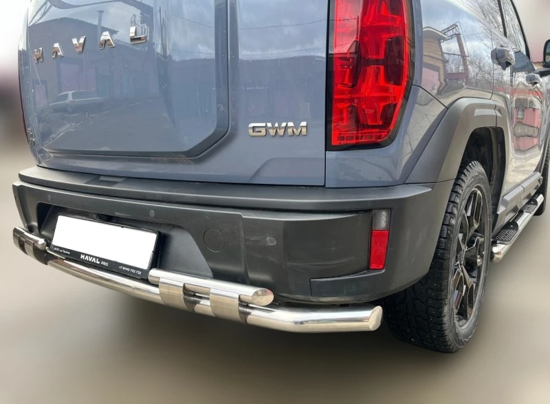 Защита заднего бампера двойная с перемычками d60/42 мм для Haval H3 I  Юко HVH3.24.25