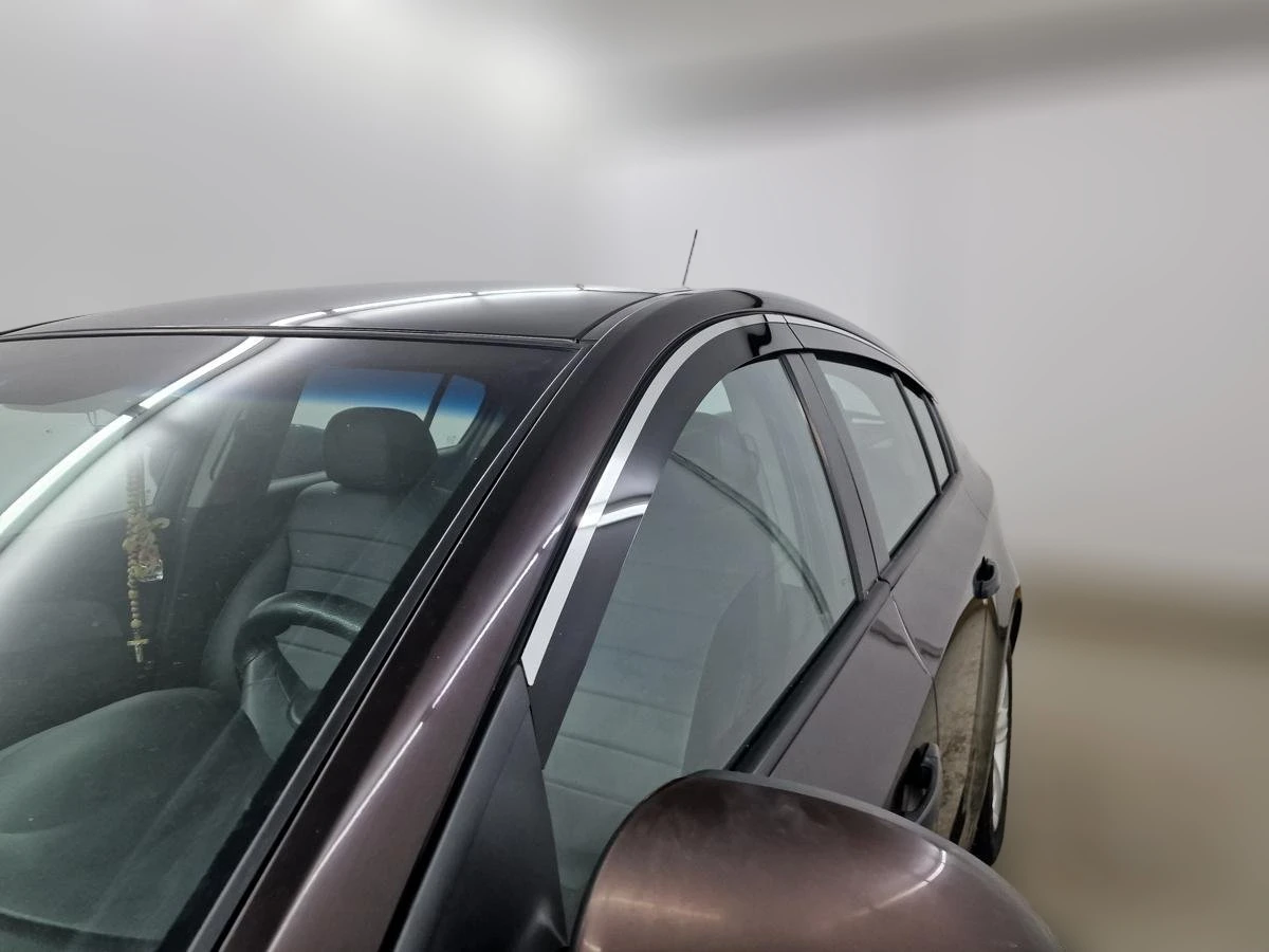 Дефлекторы окон 2D с хром накладками 6 шт. под наклоном для Chevrolet Cruze I Рестайлинг Хром Стрелка 11 2D446-6C.S11