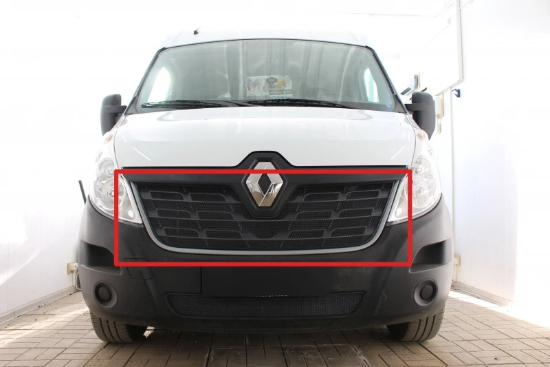 Защитная сетка радиатора верх для Renault Master III Рестайлинг Черный Стрелка 11 RMAS14.top.black
