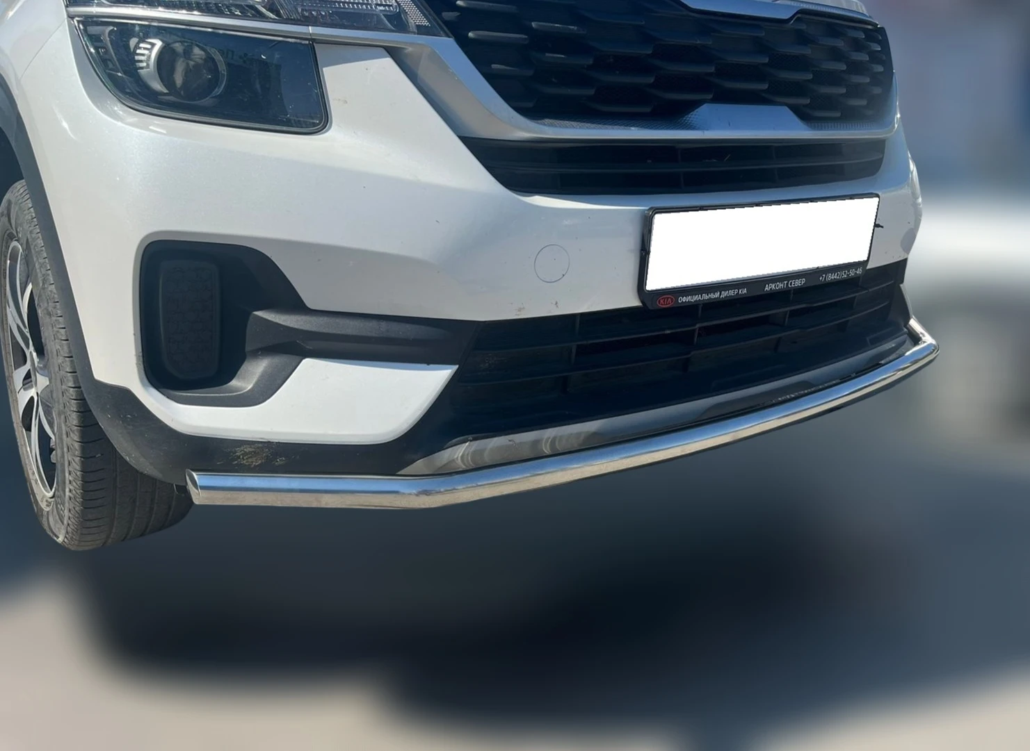 Защита переднего бампера d42 мм для Kia Seltos I  Юко KSL.20.01