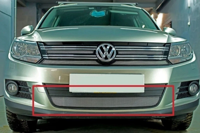 Защитная сетка радиатора низ для Volkswagen Tiguan I Рестайлинг Хром Стрелка 11 WVTIG.chrome