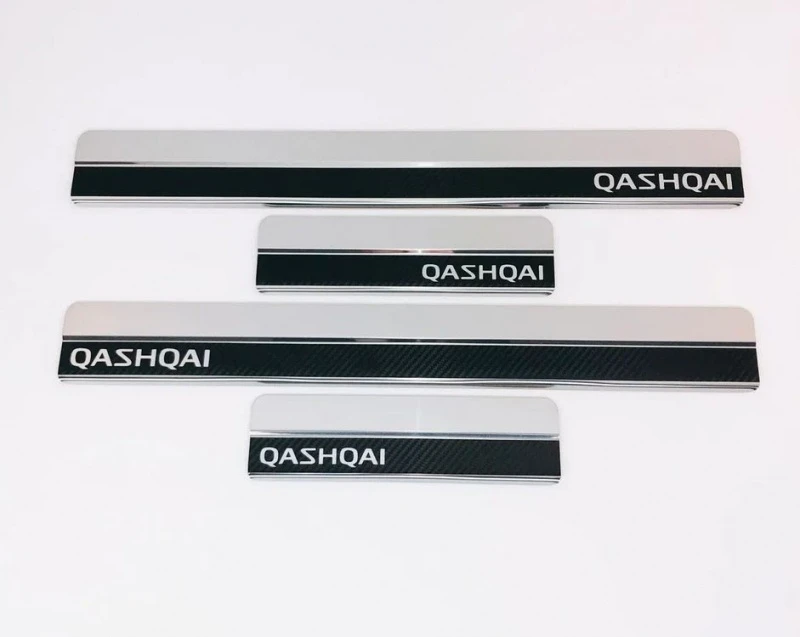 Накладки на пороги нержавеющая сталь под карбон 4шт. для Nissan Qashqai I  INOX INOX.NIS.QAS.2010.CARBON