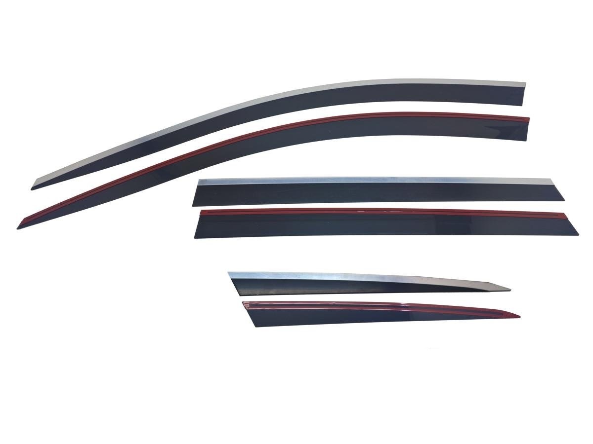 Дефлекторы окон с хром накладками 2D 6 шт для Hyundai Santa Fe IV Рестайлинг