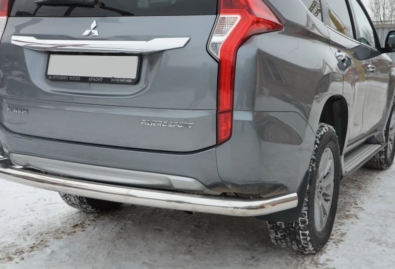 Защита заднего бампера угловая большая d76 мм для Mitsubishi Pajero Sport III  Юко MSPS.17.22
