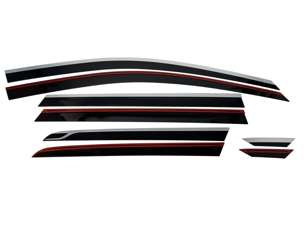 Дефлекторы окон 2D с хром накладками 6 шт. для Geely Okavango I Рестайлинг