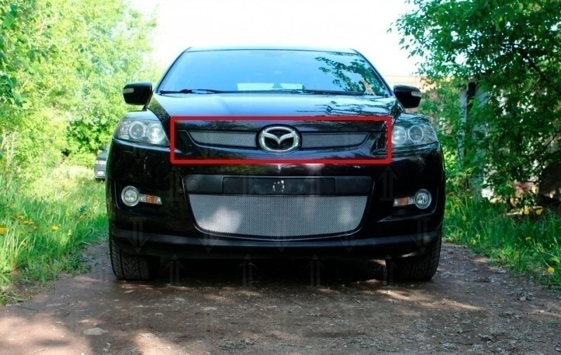 Защитная сетка радиатора верх для Mazda CX-7 I Хром Стрелка 11 MAZCX7.06.top.chrome