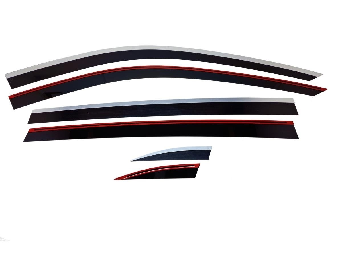 Дефлекторы окон 2D с хром накладками 6 шт. для LiXiang L7