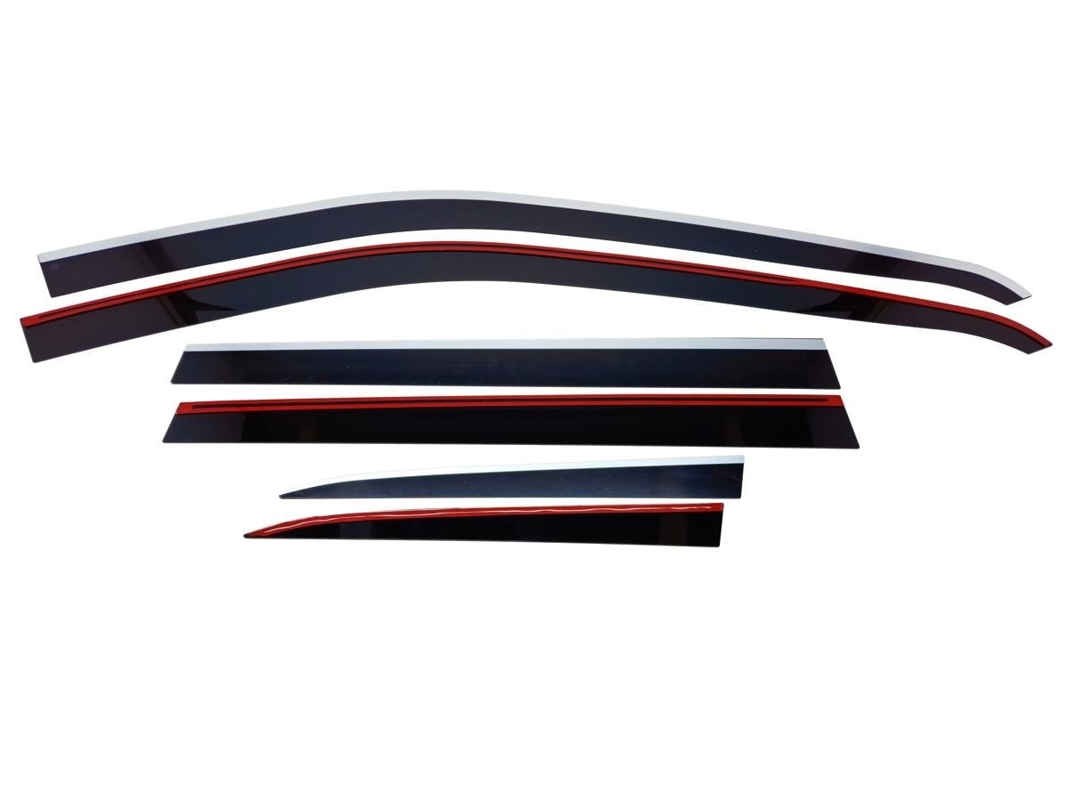 Дефлекторы окон с хром накладками 2D 6 шт для Jeep Compass II