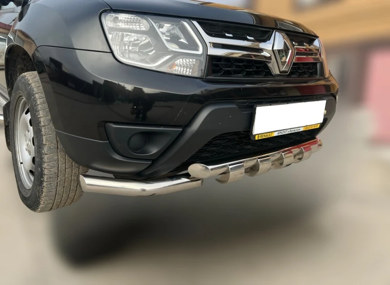 Защита переднего бампера G с подгибами d60/60 мм для Renault Duster I Рестайлинг  Юко RD.17.05-1