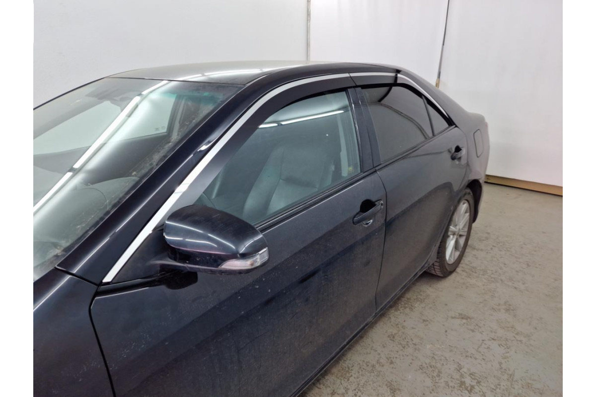 Дефлекторы окон с хром накладками 2D 8 шт для Toyota Camry VII (XV50) Рестайлинг