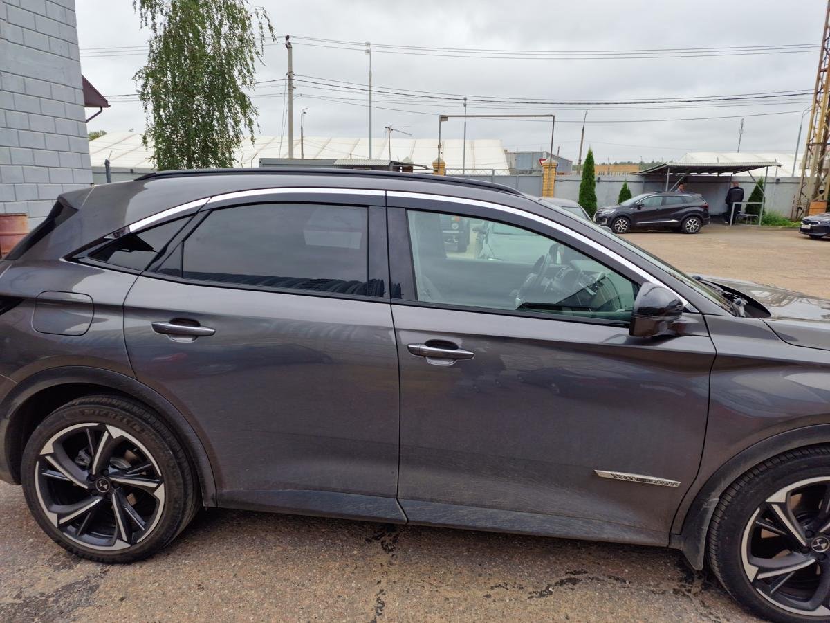 Дефлекторы окон 2D с хром накладками 6 шт. под наклоном для Citroen DS7 I Рестайлинг