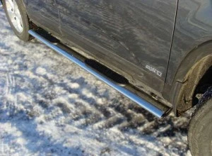 Пороги овальные с накладкой 120х60 мм для Kia Sorento II Рестайлинг  ТСС KIASOR12-04