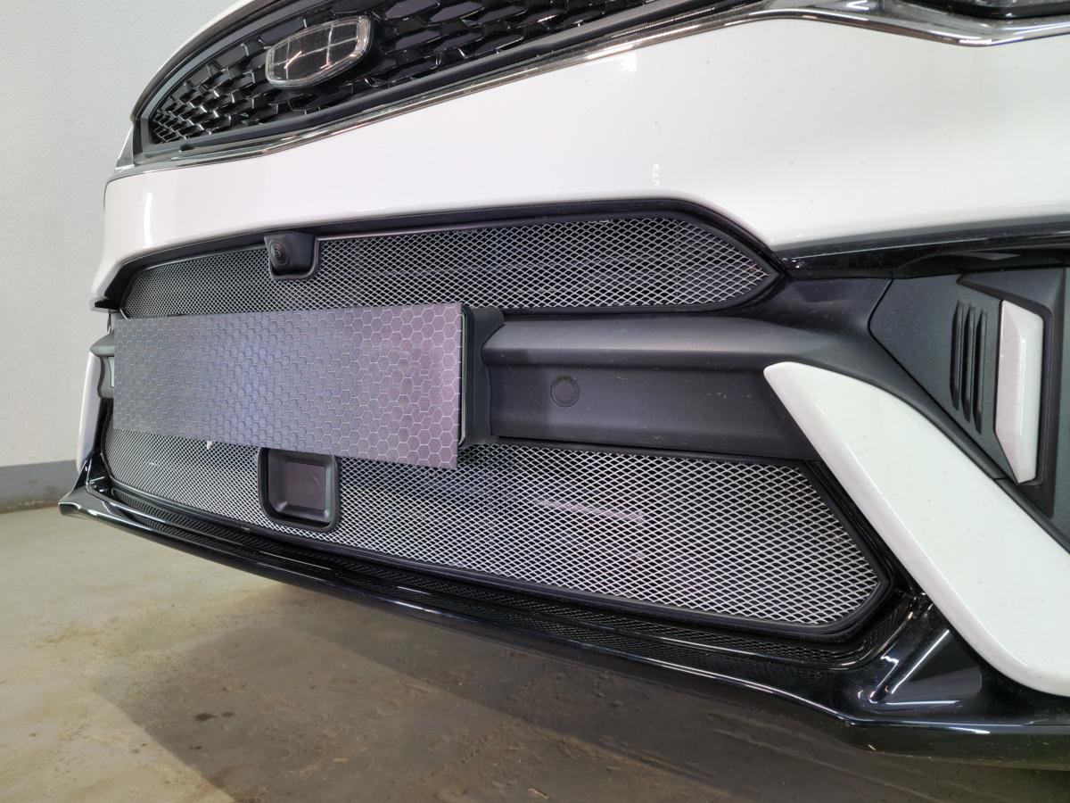 Защитная сетка радиатора низ, с датчиками для Geely Tugella I Рест