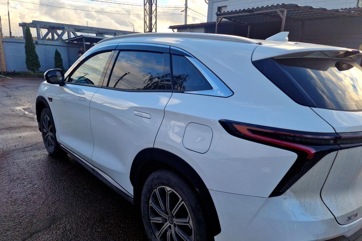 Дефлекторы окон 2D с хром накладками 6 шт. для Kaiyi X7 Kunlun I