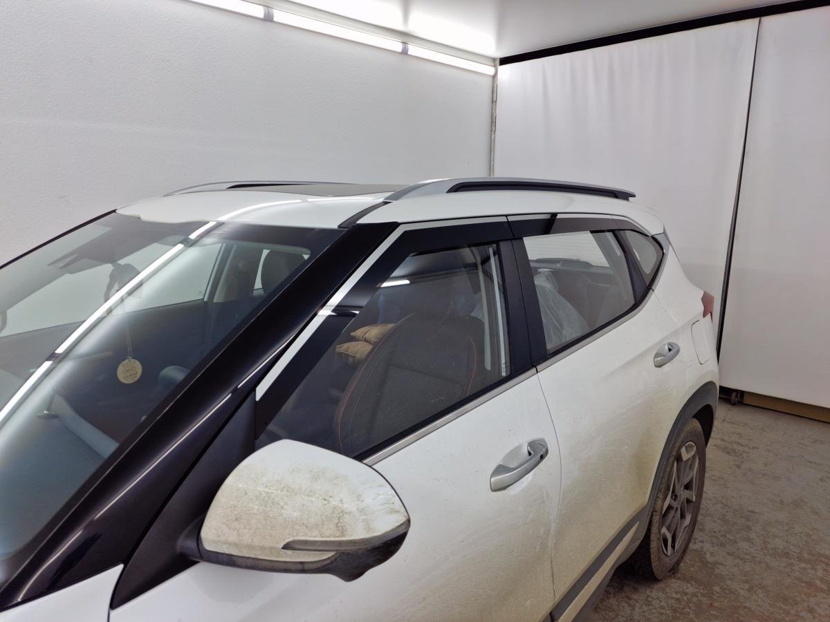 Дефлекторы окон 2D с хром накладками 6 шт. для Kia Seltos I Рестайлинг