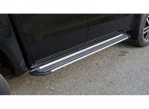 Пороги алюминиевые "Slim Line Silver" 1920 мм для JAC T9 I  Серебрянный ТСС JACT924-11S