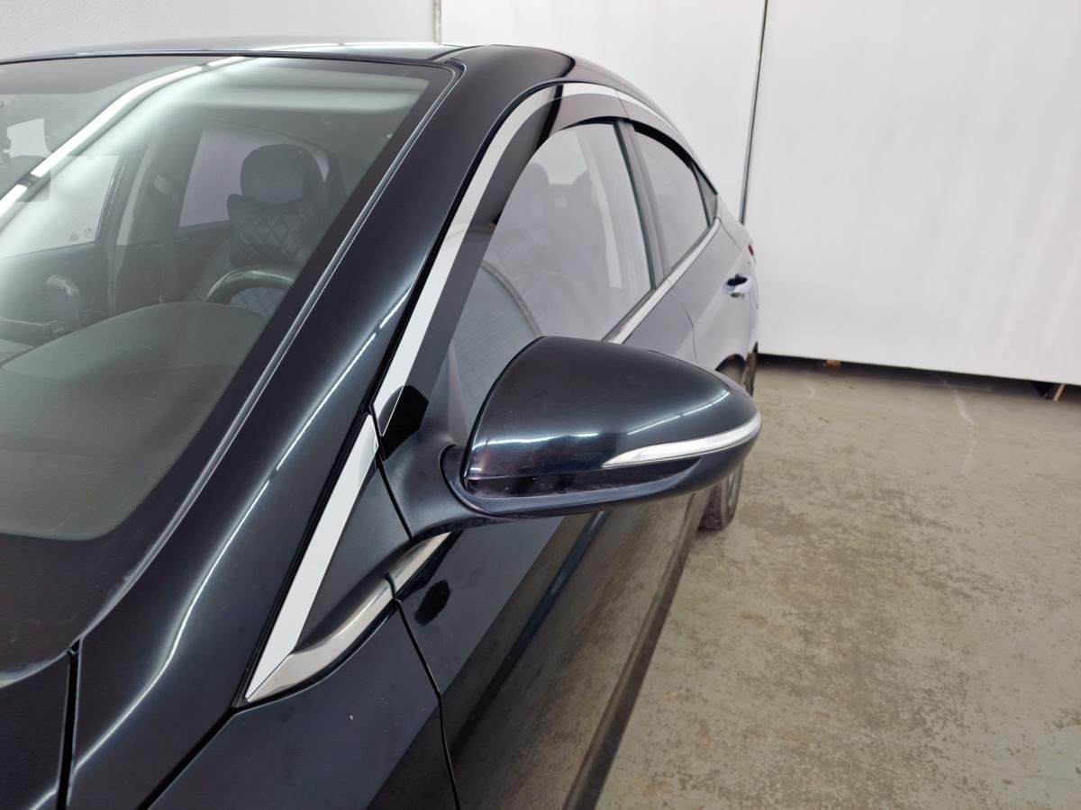 Дефлекторы окон 2D с хром накладками 8 шт. для Hyundai Solaris II Рестайлинг