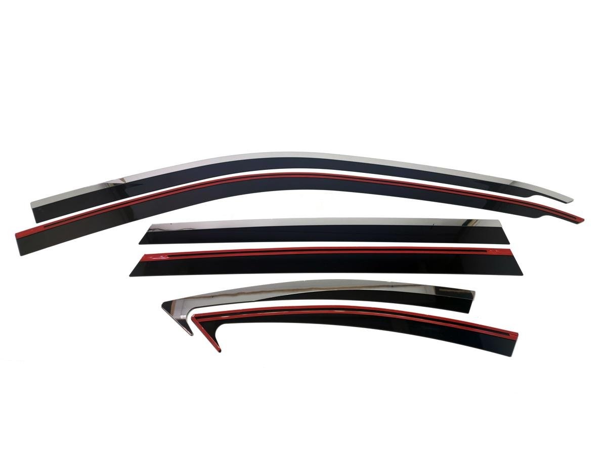 Дефлекторы окон с хром накладками 2D 6 шт для Haval F7 I