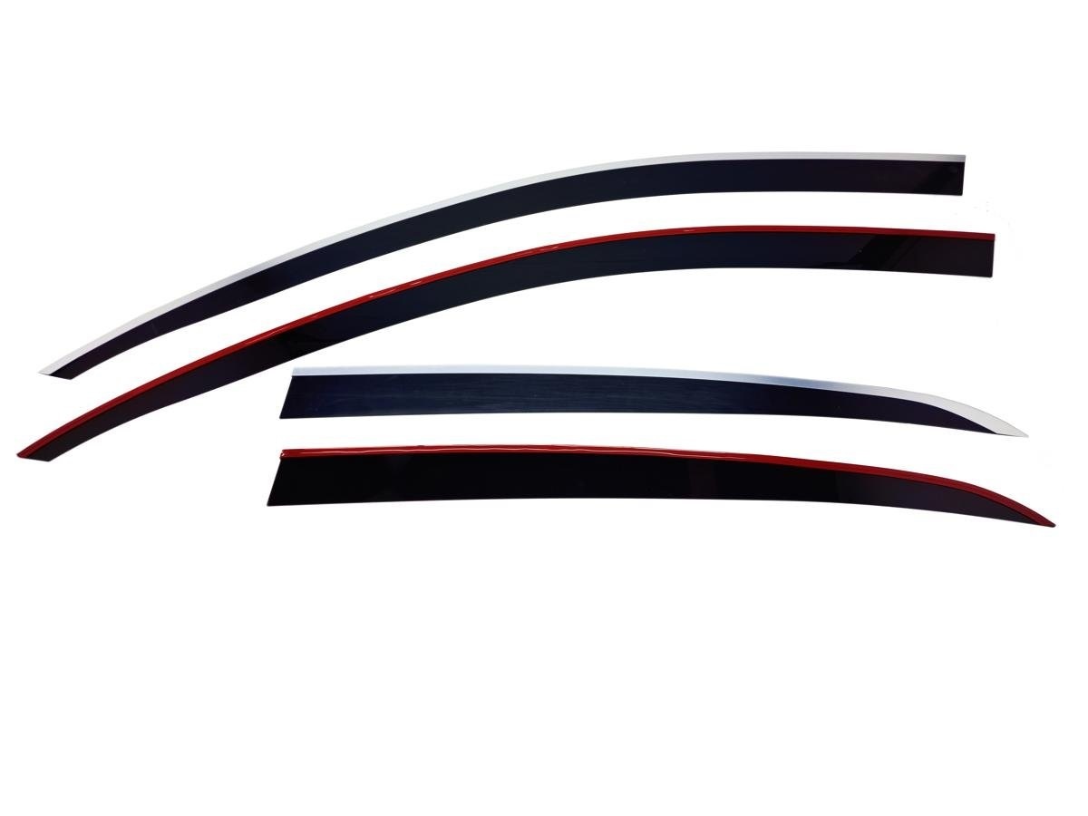 Дефлекторы окон 2D с хром накладками 4 шт. для Skoda Superb II Рестайлинг