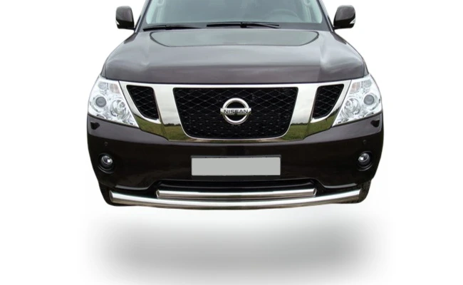 Защита переднего бампера двойная d76/60 мм для Nissan Patrol VI (Y62)  Юко NPL.10.04