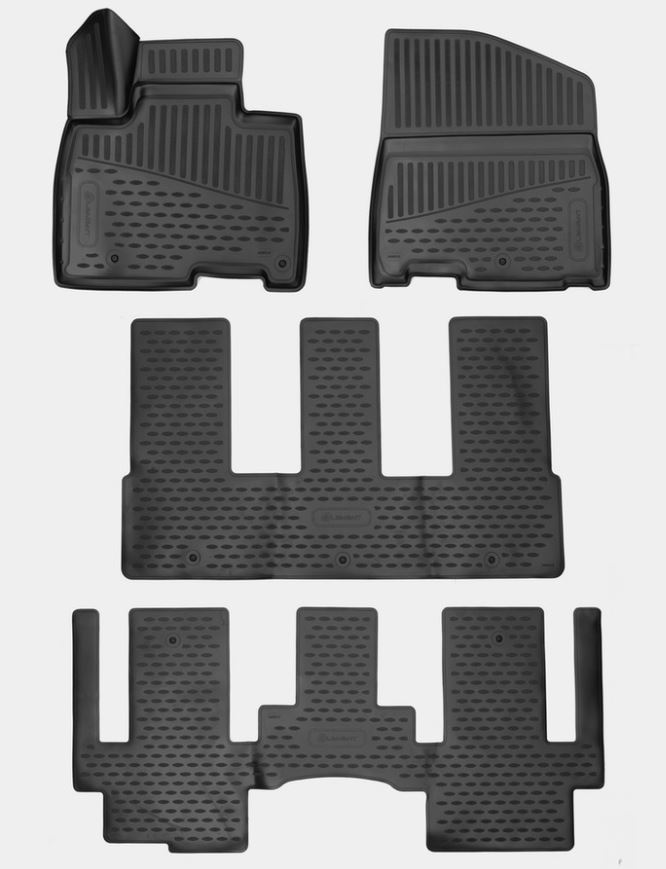 Коврики 3D в салон полиуретан 4шт (для кузова кроссвэн Prestige) для Kia Carnival IV