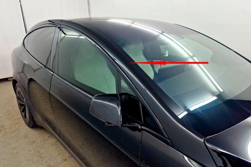Водосток лобового стекла Премиум для Tesla Model X I Рестайлинг Черный Стрелка 11 VP.105