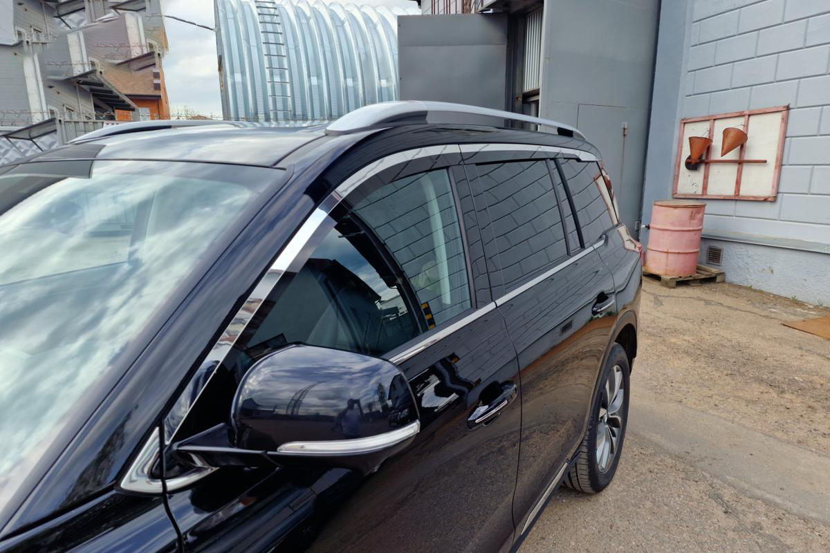 Дефлекторы окон с хром накладками 2D 6 шт для GAC GS8 II