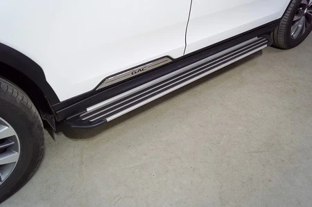 Пороги алюминиевые "Slim Line Silver" 1820 мм для GAC GS8 II Серебрянный ТСС GACGS821-19S